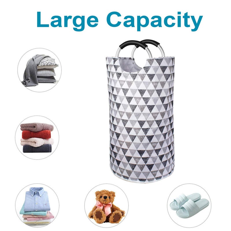 Dalykate Large Laundry Basket 82L Collapsible Oxford Fabric Laundry Hamper Foldable Clothes Laundry Bag with Handles Waterproof Washing Bin Portable Dirty Clothes Basket for College Dorm, Family - Image 3